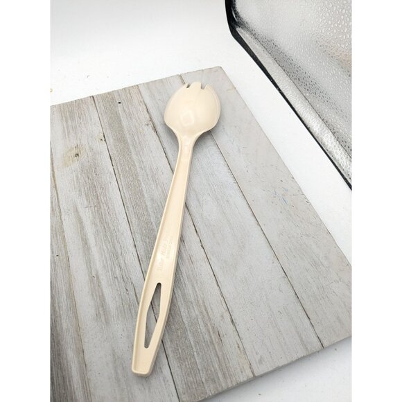 Tailor Made Products Almond Nylon Plastic Slotted Spoon Fork Spork 11 1/2" - Picture 4 of 8